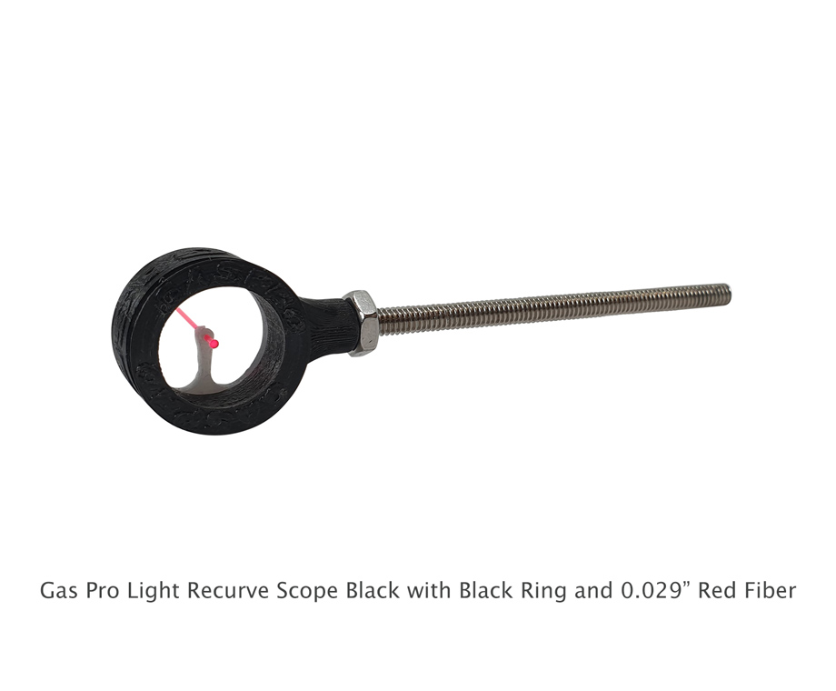 GAS PRO LIGHT RECURVE SCOPE BLACK BODY BLACK RING 0.029" RED FIBER