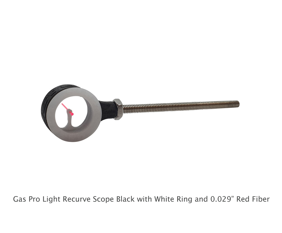 GAS PRO LIGHT RECURVE SCOPE BLACK BODY WHITE RING 0.029" RED FIBER