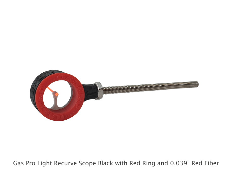 GAS PRO LIGHT RECURVE SCOPE BLACK BODY RED RING 0.039" RED FIBER