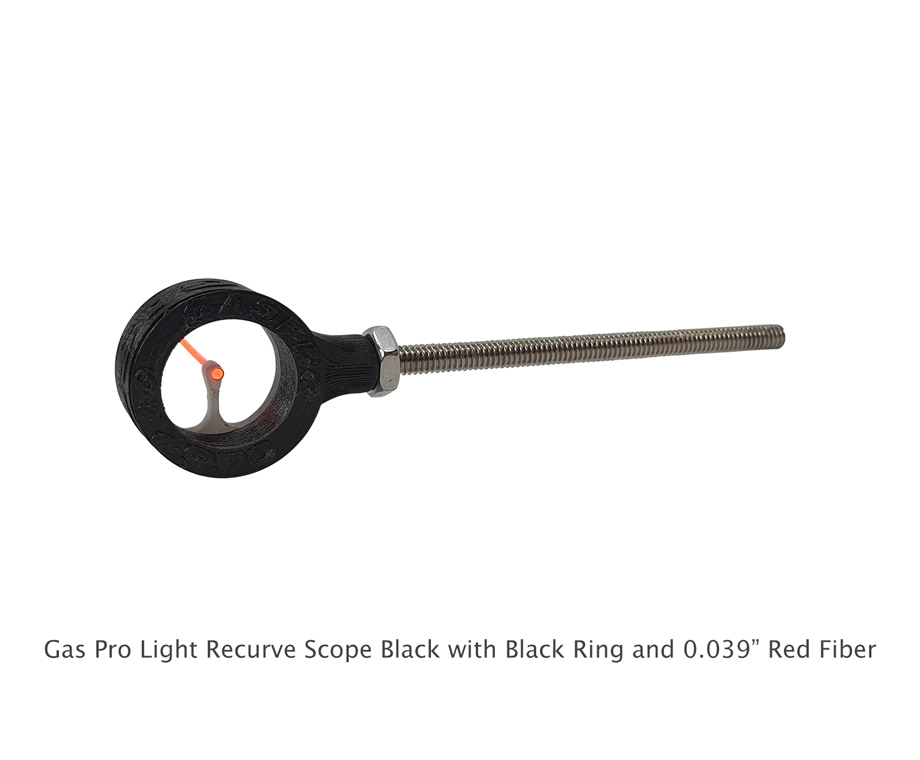 GAS PRO LIGHT RECURVE SCOPE BLACK BODY BLACK RING 0.039'' RED FIBER