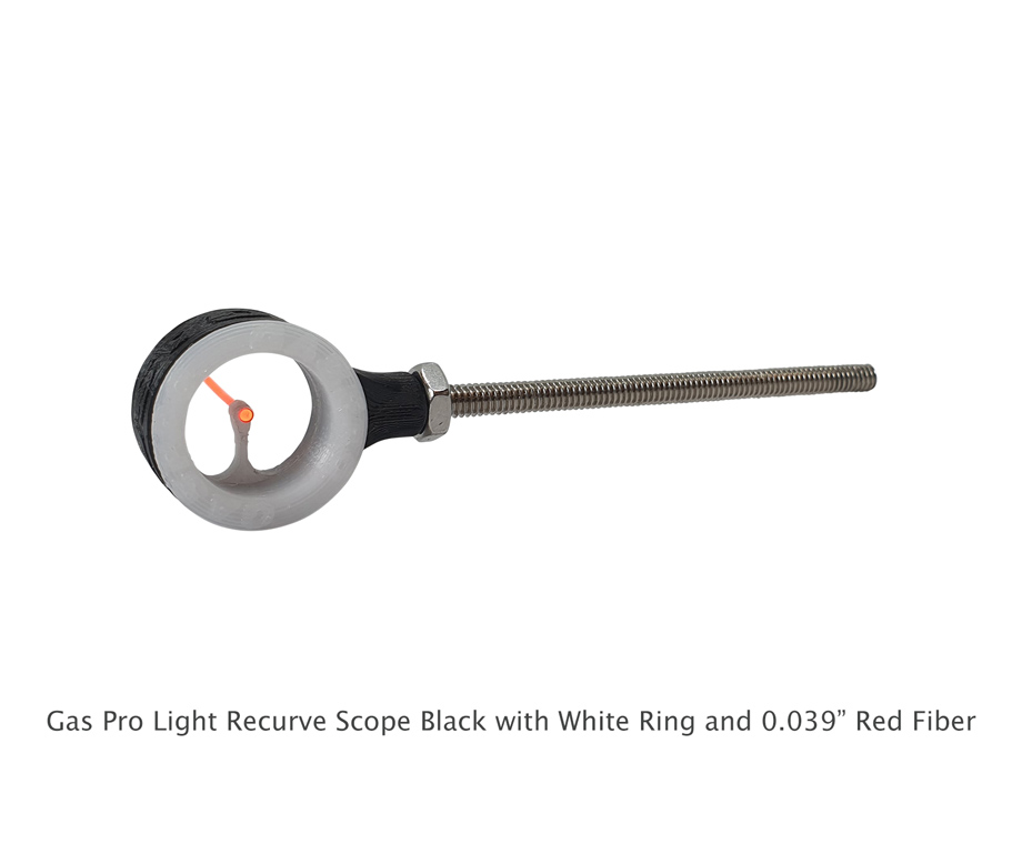 GAS PRO LIGHT RECURVE SCOPE BLACK BODY WHITE RING 0.039'' RED FIBER