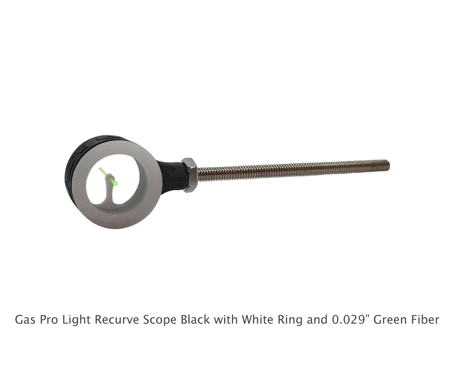 GAS PRO LIGHT RECURVE SCOPE BLACK BODY WHITE RING 0.029'' GREEN FIBER