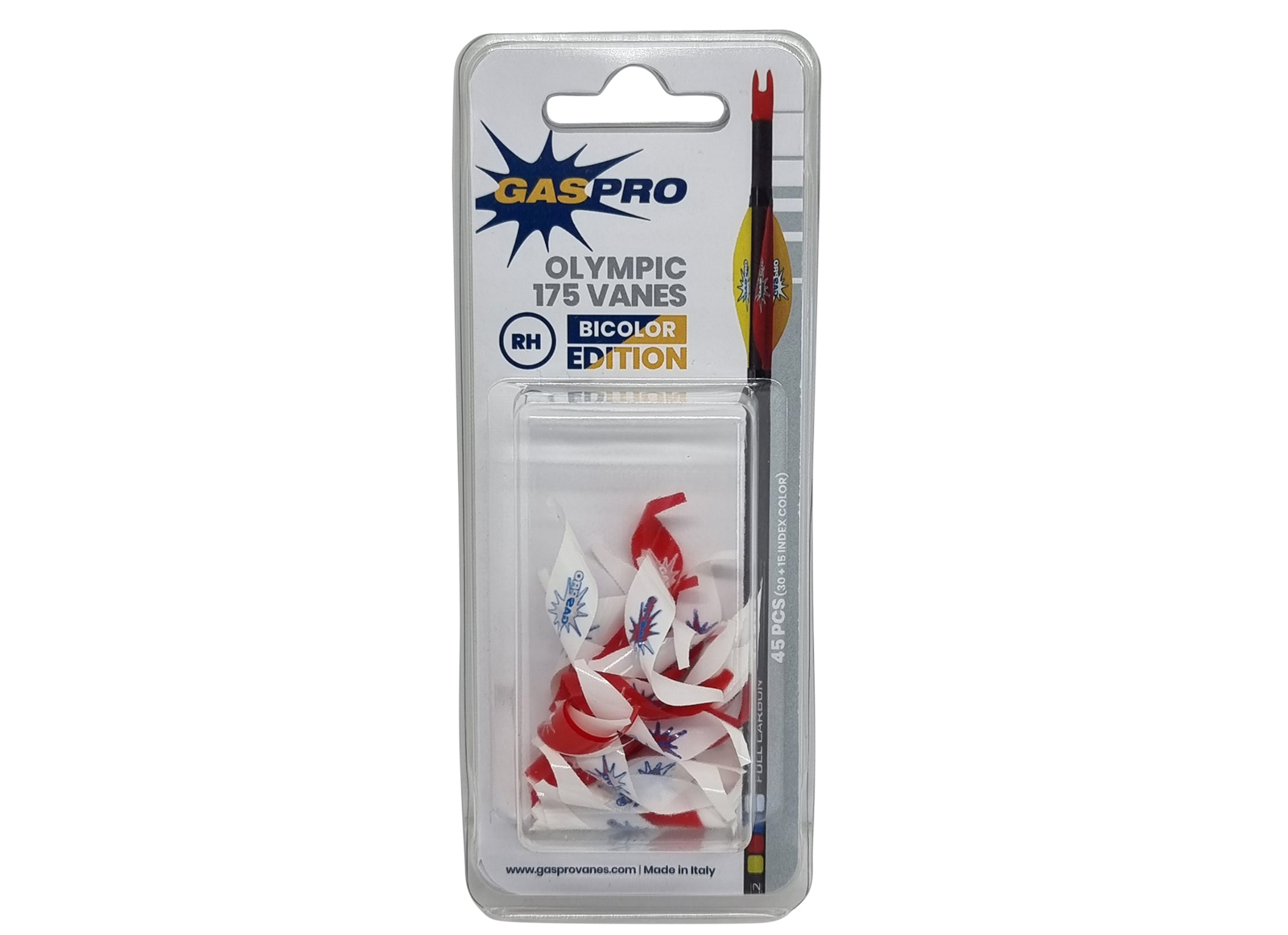 GAS PRO VANES SOFT+ OLYMPIC 1.75" BICOLOR EDITION RH 30 RED / 15 WHITE