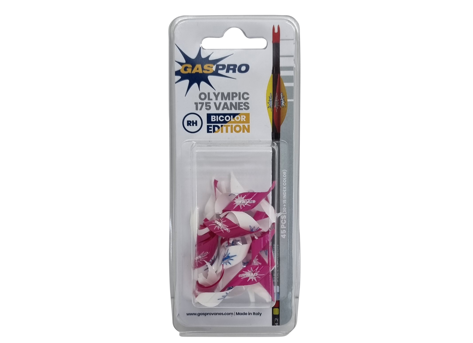 GAS PRO VANES SOFT+ OLYMPIC 1.75" BICOLOR EDITION RH 30 WHITE / 15 PINK