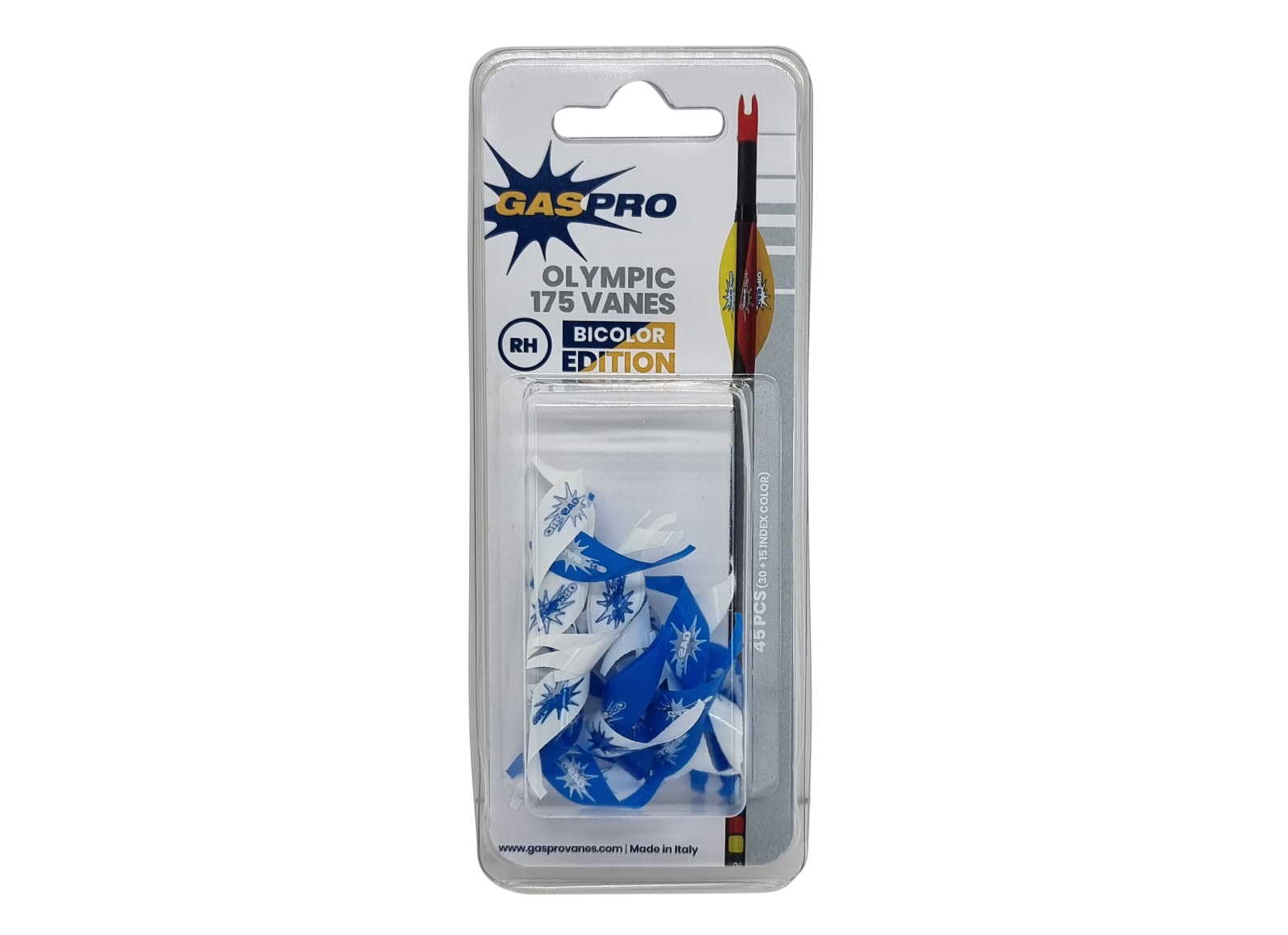 GAS PRO VANES SOFT+ OLYMPIC 1.75" BICOLOR EDITION RH 30 WHITE / 15 BLUE