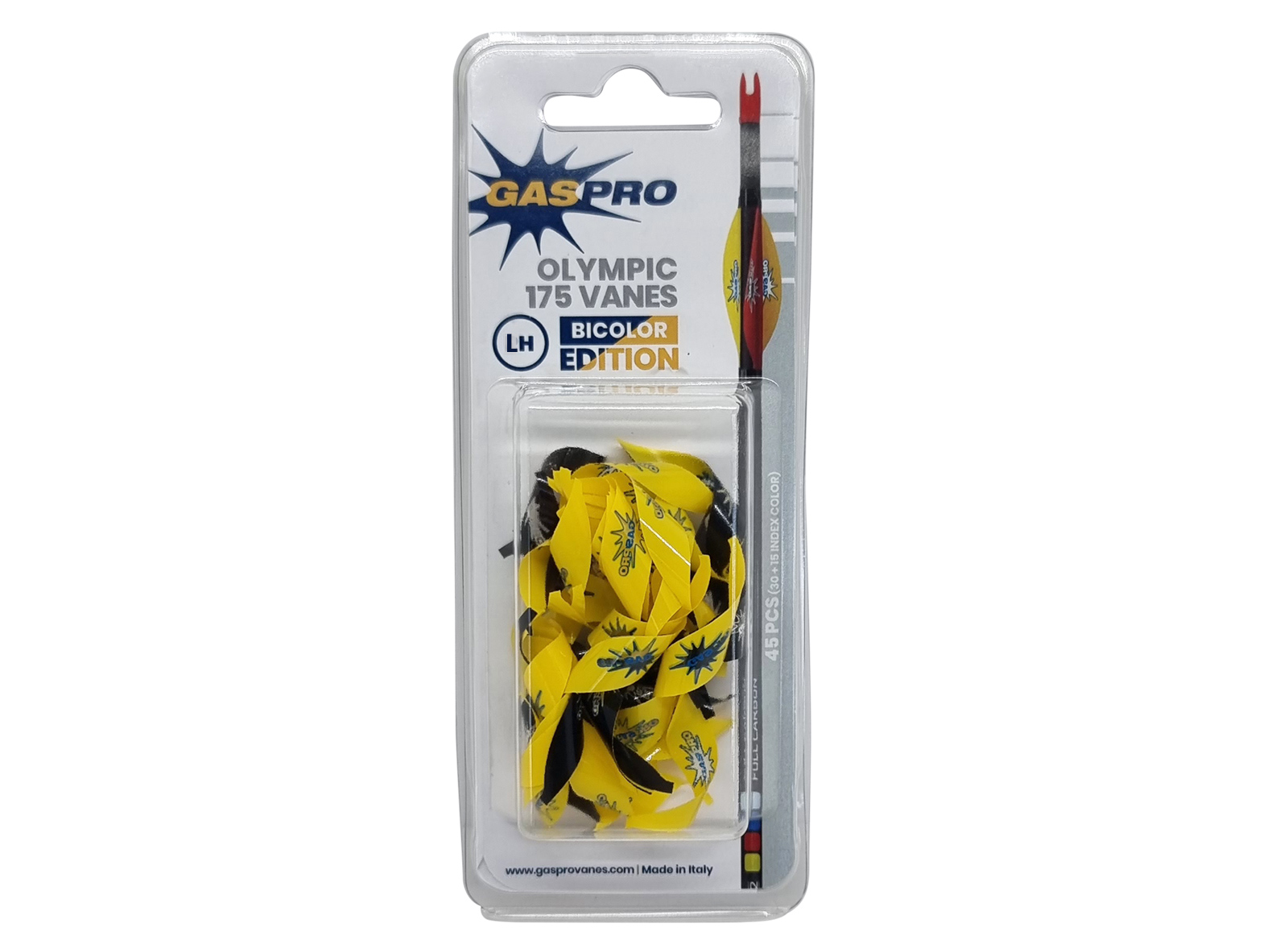 GAS PRO VANES SOFT+ OLYMPIC 1.75" BICOLOR EDITION LH 30 YELLOW / 15 BLACK