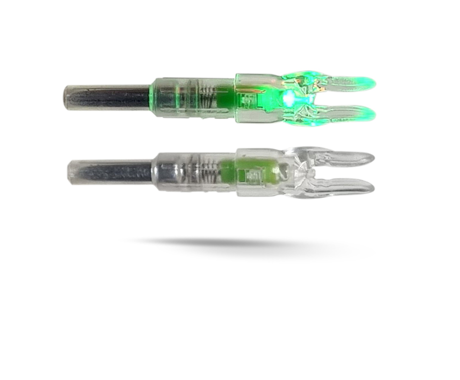 GAS PRO LIGHTED NOCK 6.2MM LARGE GROOVE EAGLE 3PCS GREEN